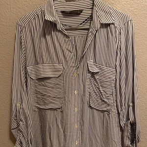 Zara Long Sleeve Striped Blouse